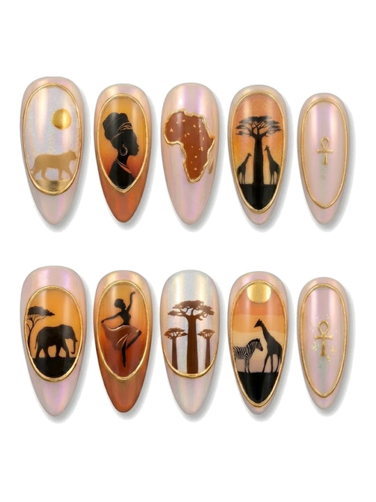 Cathedral of Savanna press-on nails set