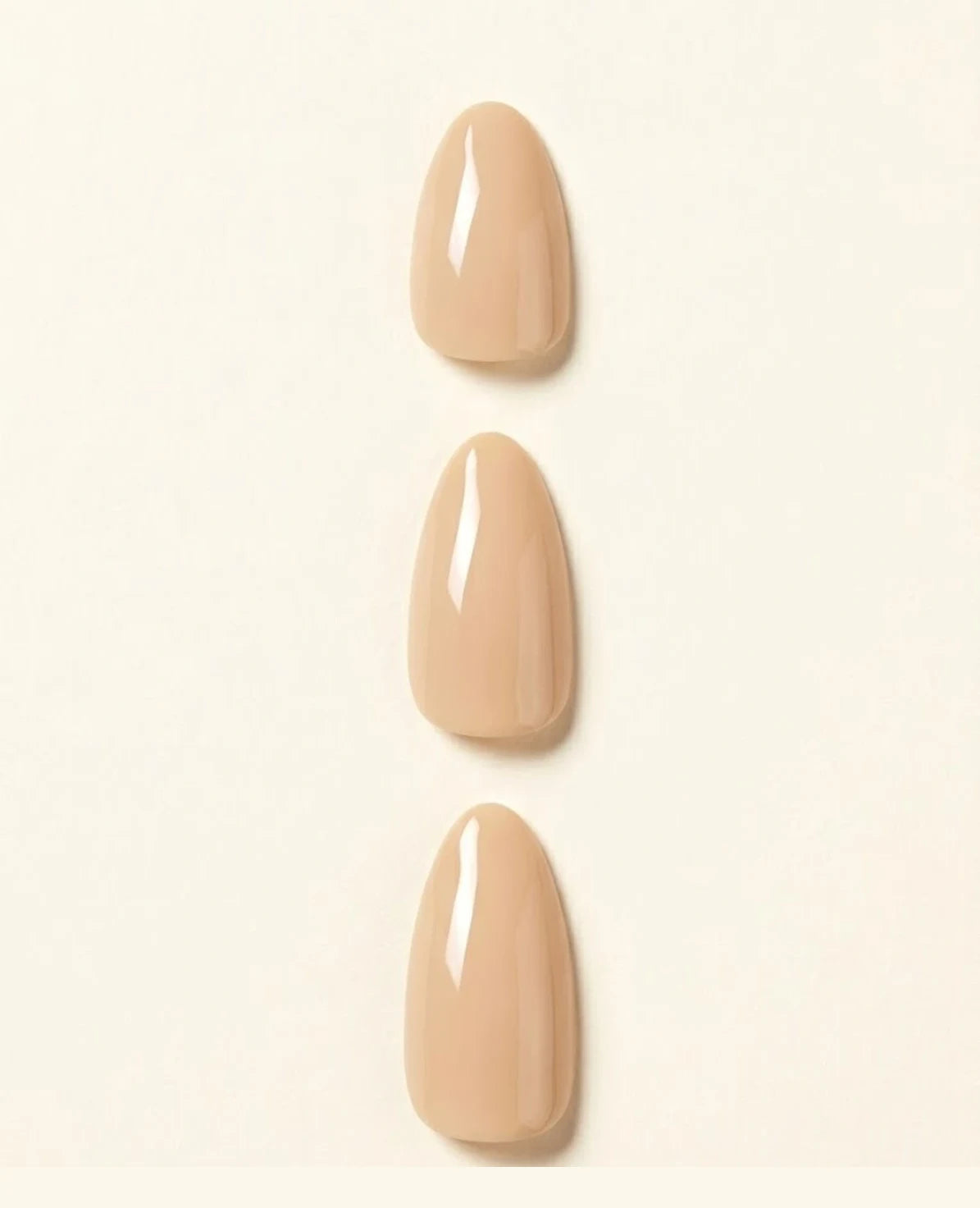 Almond nail shape in three lengths