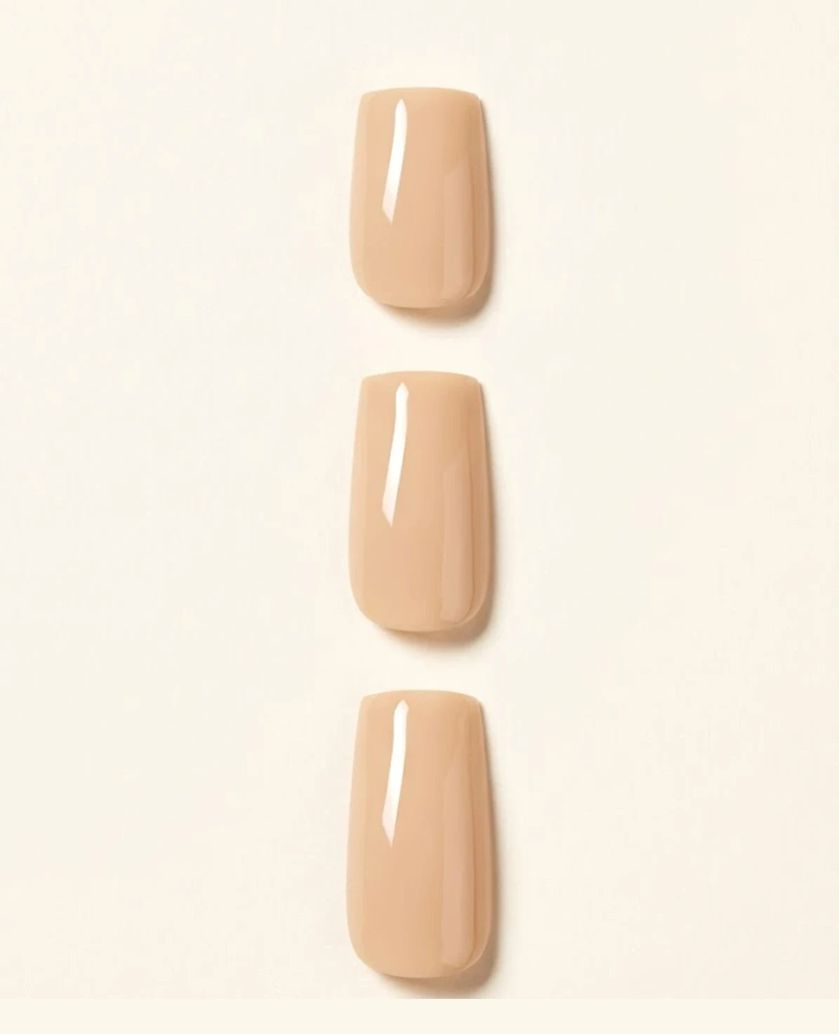 Square nail shape in three lengths