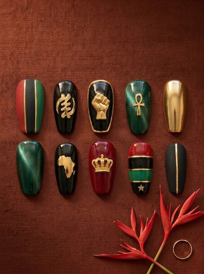 Diaspora Throne Press-On Nails - flatlay