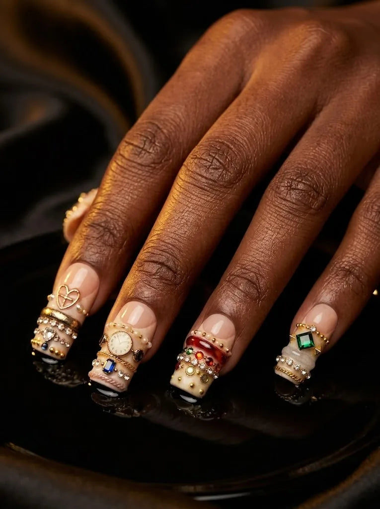 Bijou Ring Gem Press-On Nails - hand1