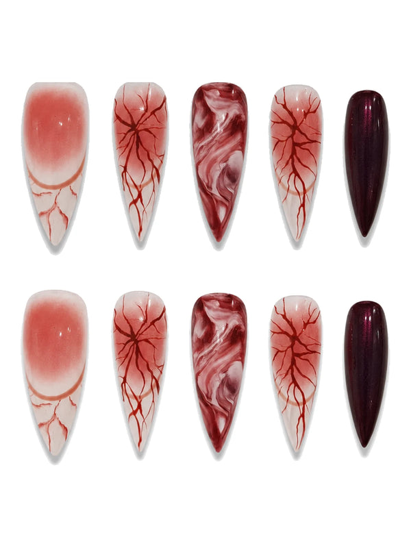 Blood Vein Vamp press-on nails set