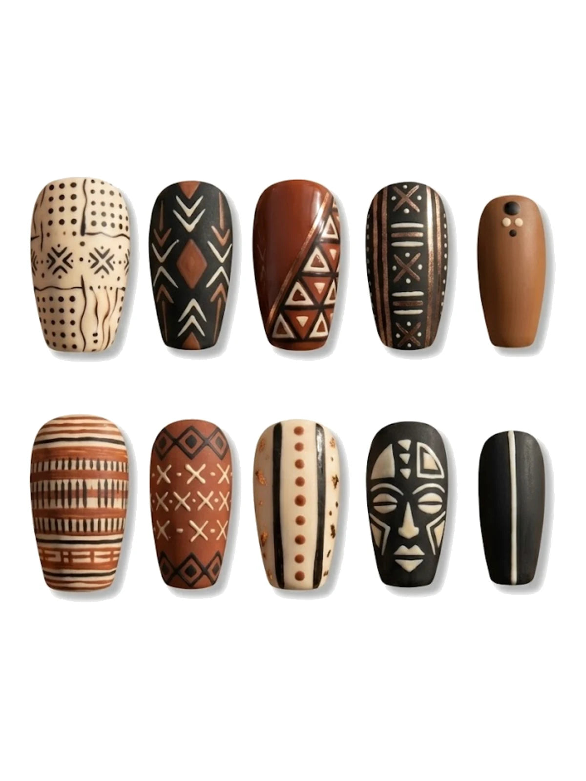Bogolan Whisper press-on nails set