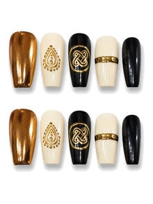 Bronze Infinity Gold Knot Press-On Nails
