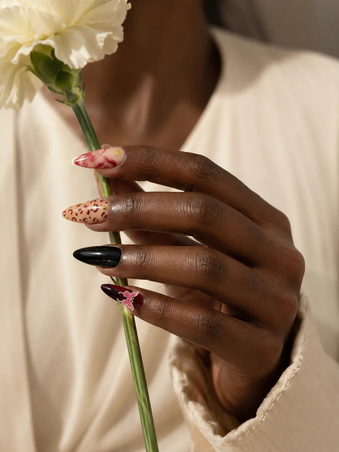 Butterfly Vamp Leopard Marble Press-On Nails - life1