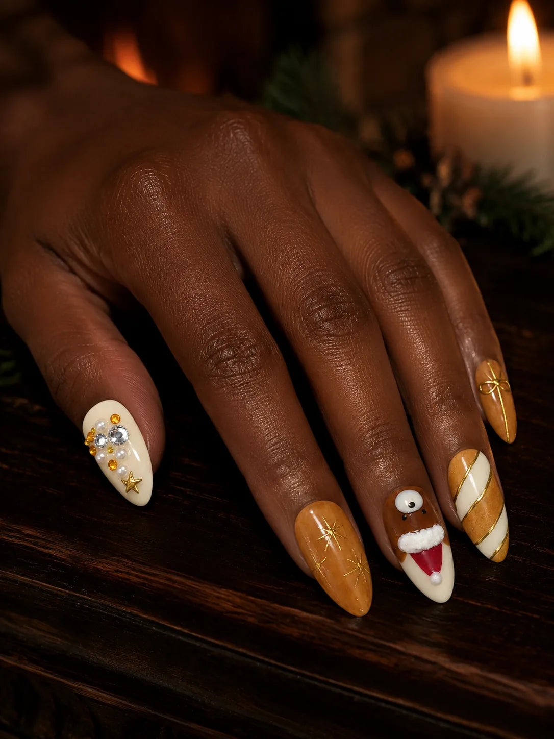 Cocoa Claus Santa Press-On Nails - hand1