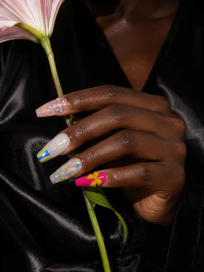 Confetti Pop Rainbow Bow Press-On Nails - life1