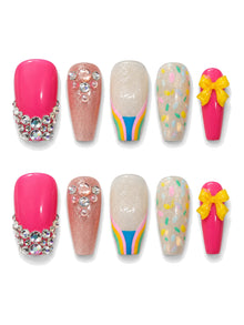 Confetti Pop Rainbow Bow Press-On Nails