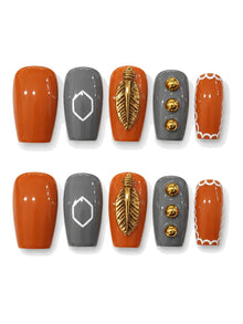 Feather Flame Terracotta Press-On Nails