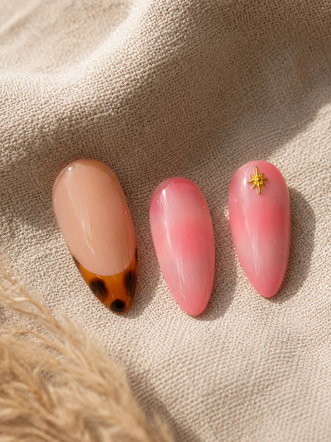 Jelly Tortoise Snakeskin Pink Press-On Nails - closeup