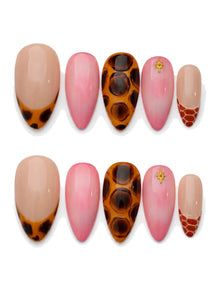 Jelly Tortoise Snakeskin Pink Press-On Nails