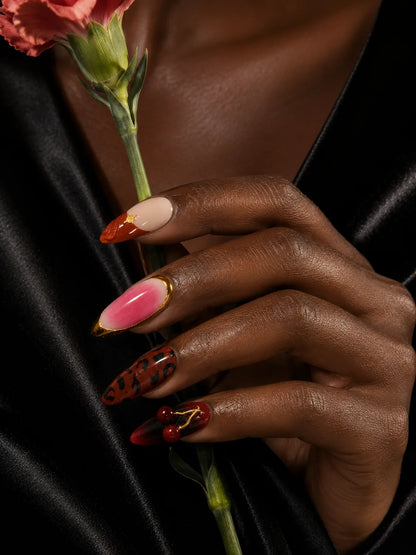 Lipstick Kiss Leopard Cherry Press-On Nails - life1