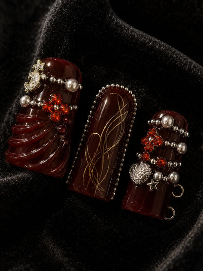 Money Moves Silver Chain Press-On Nails - closeup