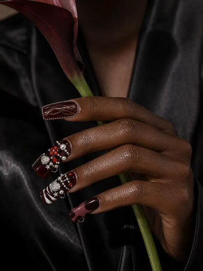 Money Moves Silver Chain Press-On Nails - life1