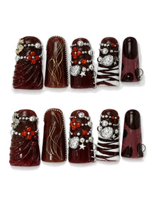 Money Moves Silver Chain Press-On Nails