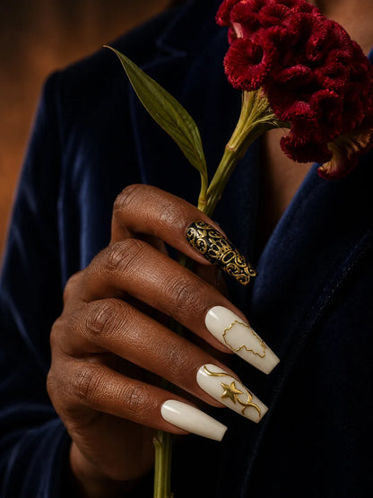 Motherland Gold Baroque Crown Press-On Nails - life1