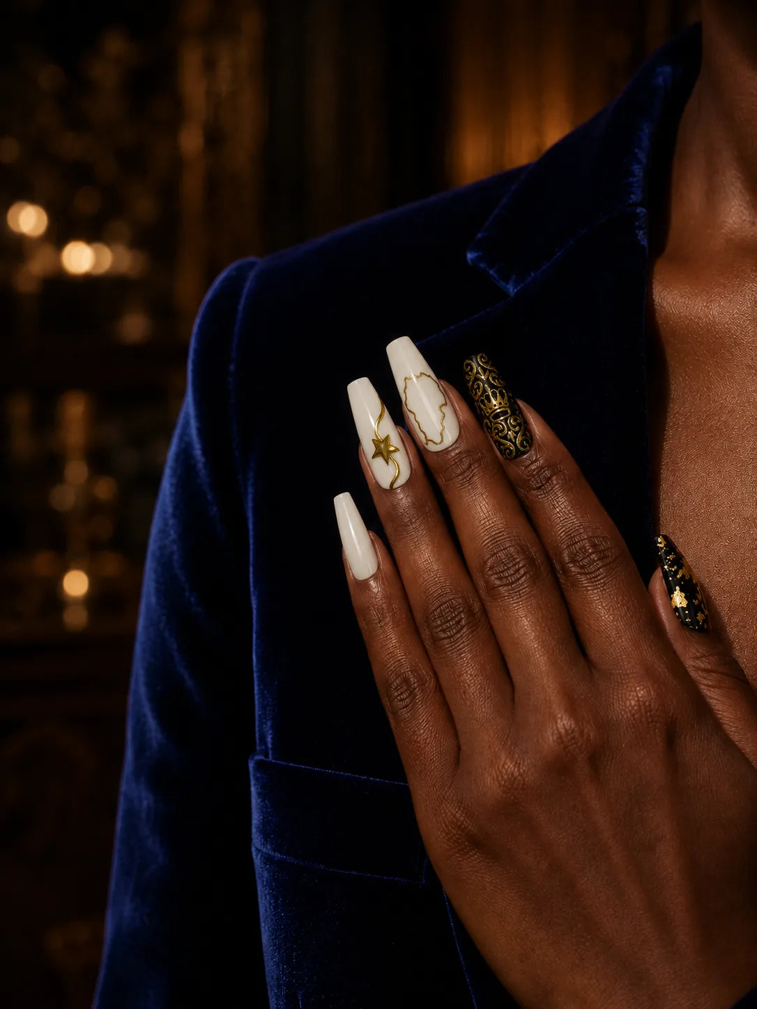 Motherland Gold Baroque Crown Press-On Nails - life2