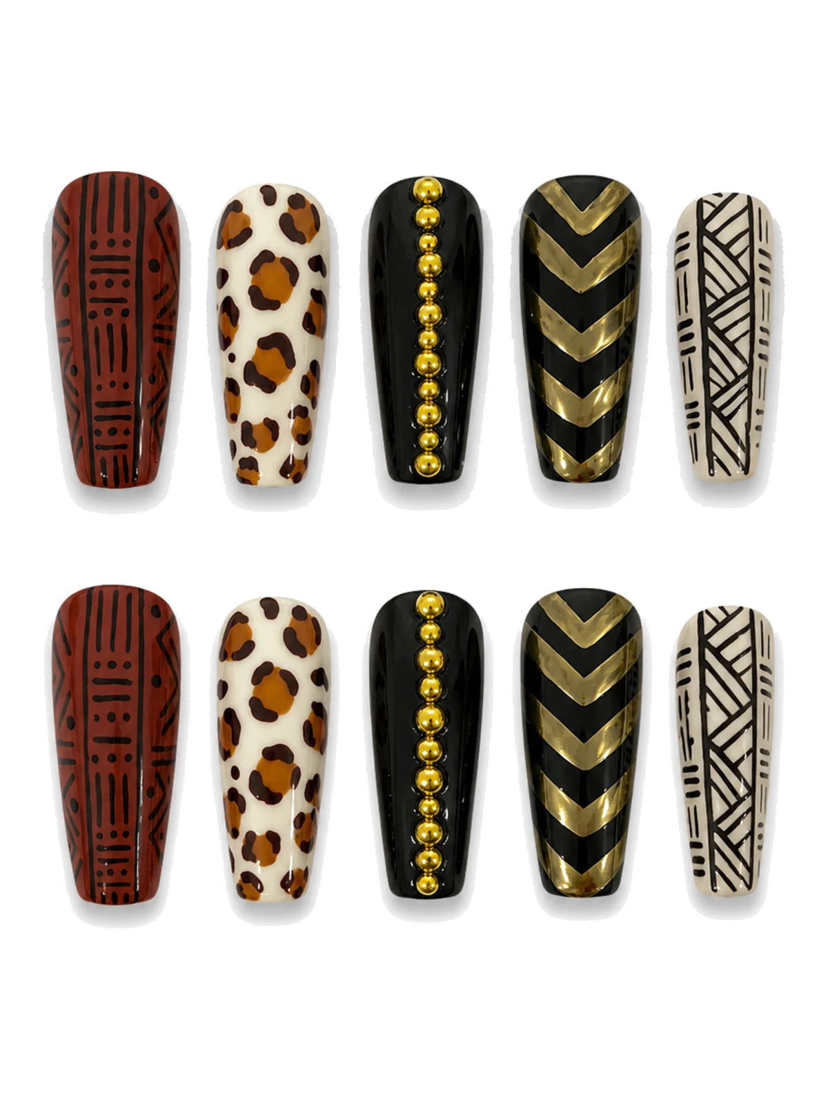 Mudcloth Muse press-on nails set