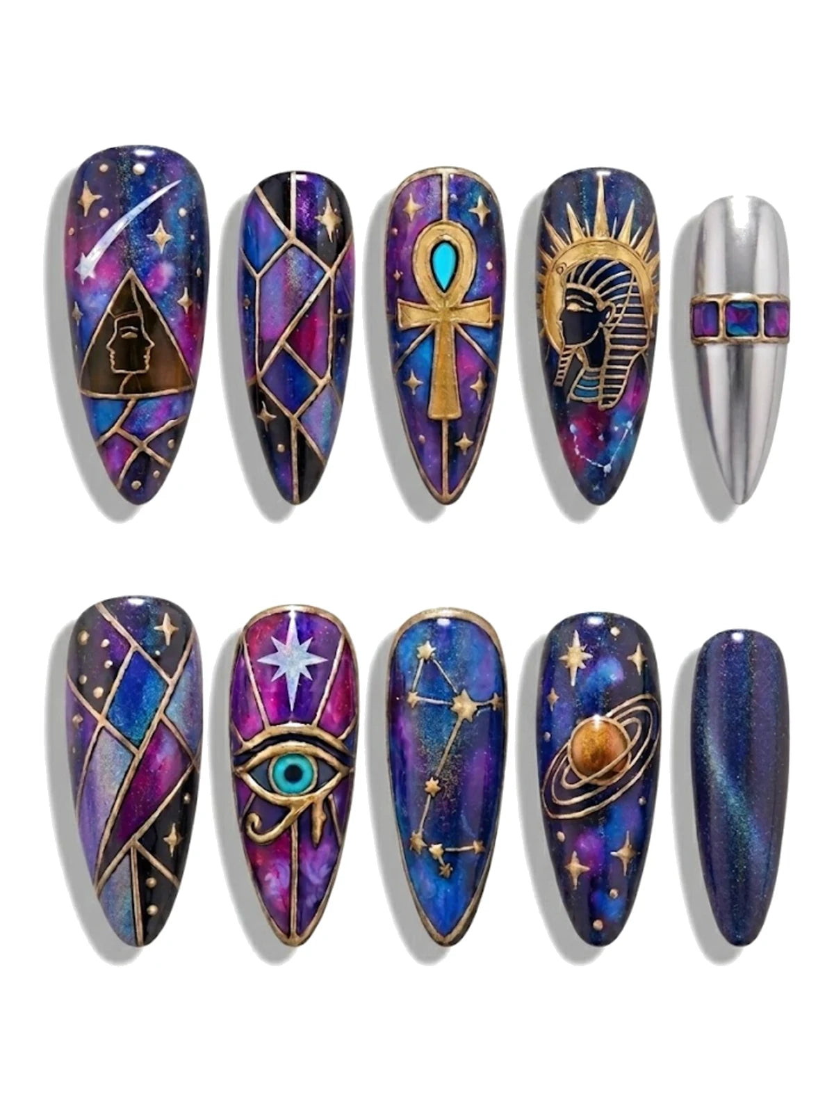Nebula Wakanda press-on nails set