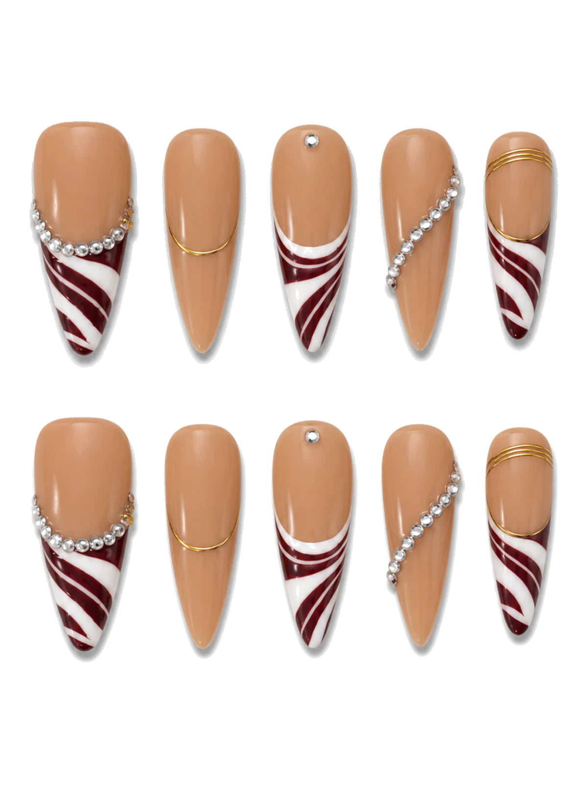 Nude Noel press-on nails set