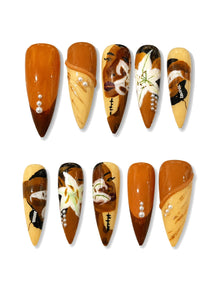 Portrait Lily Hand-Painted Press-On Nails