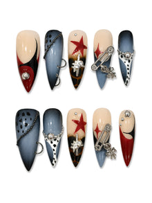 Rebel Chain - Tortoiseshell Punk Hardware Press-On Nails