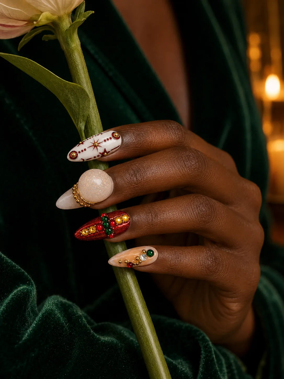 Reindeer Royale Snow Globe Press-On Nails - life1