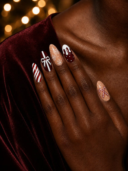 Ribbon Cane Icing Drip Press-On Nails - life2