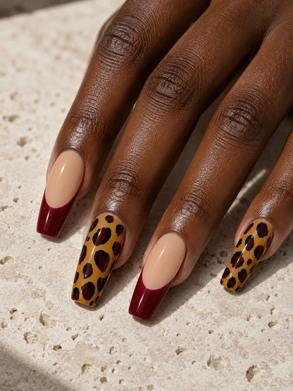 Safari French Leopard Press-On Nails - hand2