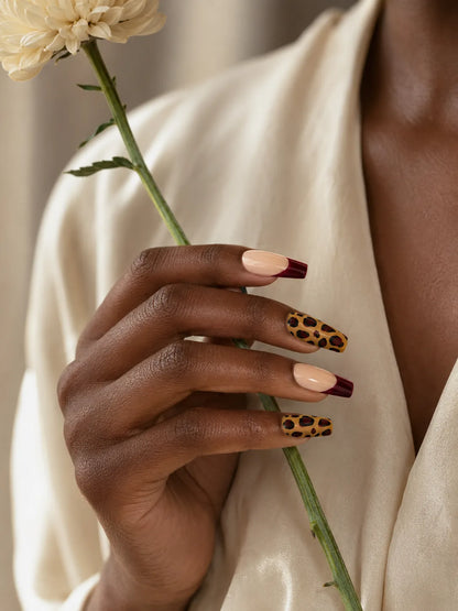 Safari French Leopard Press-On Nails - life1