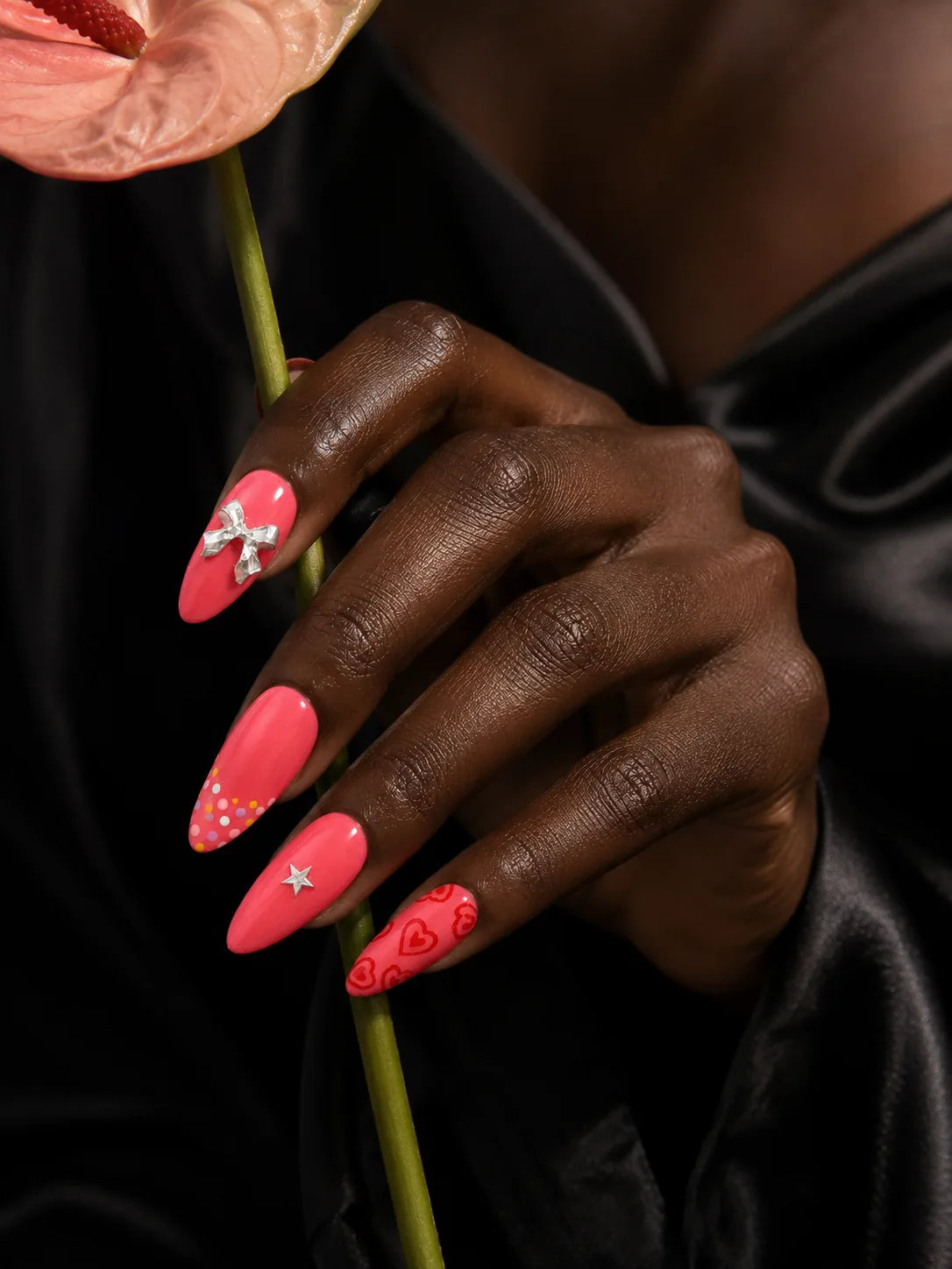 Strawberry Kiss Polka Dot Press-On Nails - life1