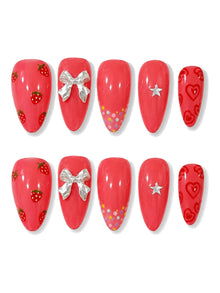 Strawberry Kiss Polka Dot Press-On Nails