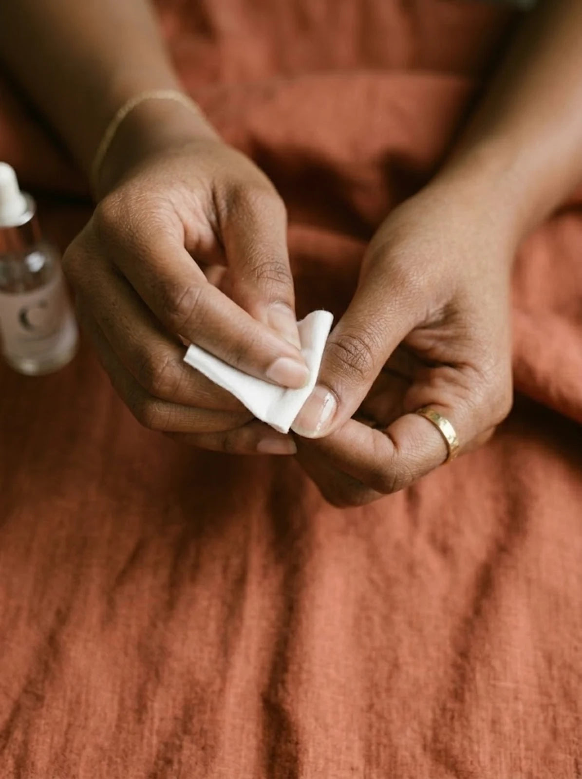 Cleanse each nail with the alcohol pad